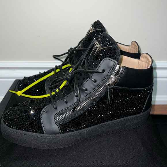 Giuseppe Zanotti Black Studded Sneakers - Picture 2 of 3